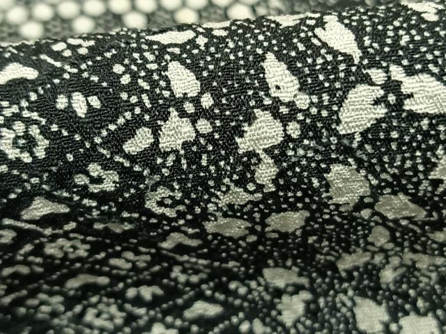 平和屋着物●上質な小紋 切嵌文 黒地 正絹 逸品 AABJ4776fy