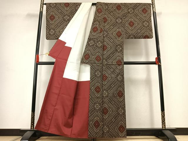 平和屋着物●本場大島紬 龍郷絣 正絹 逸品 AABJ4779fy