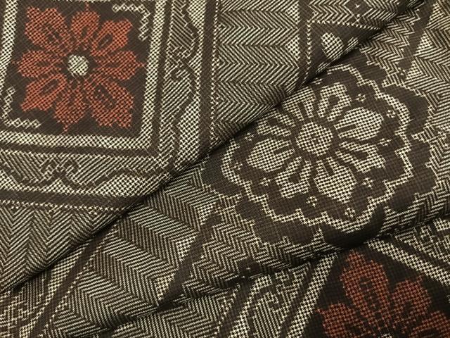 平和屋着物●本場大島紬 龍郷絣 正絹 逸品 AABJ4779fy
