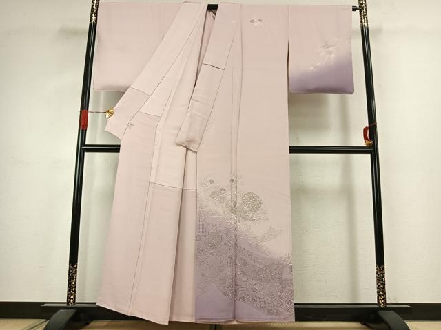 平和屋着物●訪問着 中国三大刺繍 汕頭刺繍 スワトウ刺繍 総刺繍 花鳥文 暈し染め 銀糸 ほていや扱い 正絹 逸品 AABJ4781fy