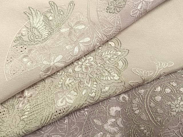 平和屋着物●訪問着 中国三大刺繍 汕頭刺繍 スワトウ刺繍 総刺繍 花鳥文 暈し染め 銀糸 ほていや扱い 正絹 逸品 AABJ4781fy