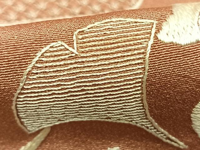 平和屋着物●訪問着 中国三大刺繍 汕頭刺繍 スワトウ刺繍 蘇州刺繍 総刺繍 銀杏 暈し染め 正絹 逸品 AABJ4783fy