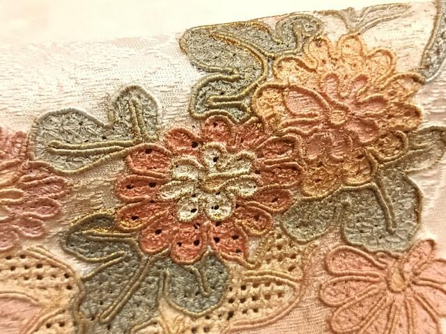 平和屋着物●訪問着 中国三大刺繍 汕頭刺繍 スワトウ刺繍 総刺繍 地紙花文 暈し染め 正絹 逸品 AABJ4785fy