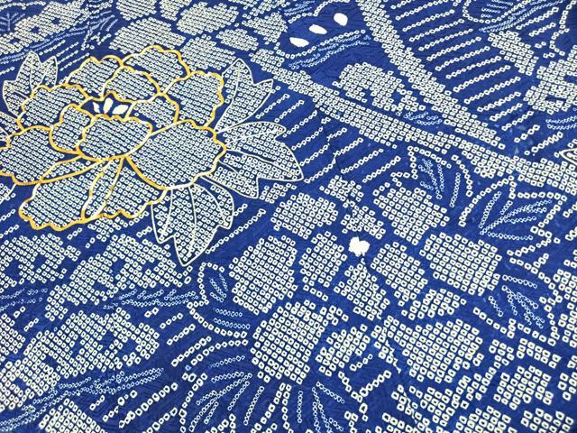 平和屋着物●豪華振袖 駒刺繍 絞り 草花文 正絹 逸品 AABJ4791fy