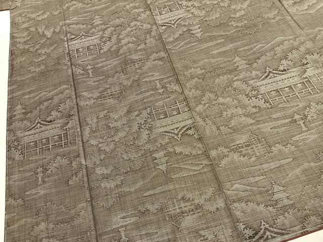 平和屋着物●本場大島紬 9マルキ 古代染色 純泥染 まきぬし 風景文 さが美扱い 証紙付き 正絹 逸品 未使用 AABJ4804fy