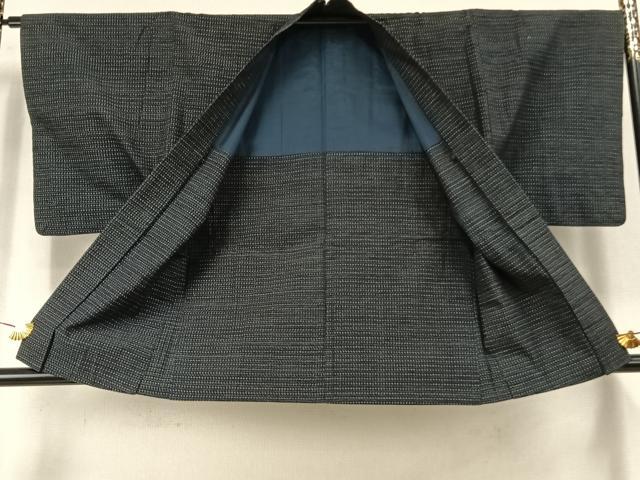 平和屋着物●男性 久留米絣 アンサンブル 横段文 綿 逸品 AABJ4806fy