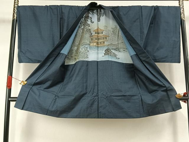 平和屋着物●男性 本場大島紬 アンサンブル 100亀甲 総詰め キングサイズ 正絹 逸品 AABJ4811fy