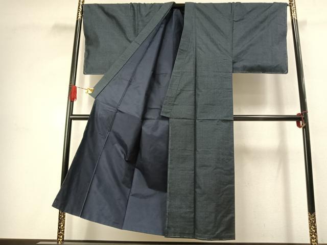 平和屋着物●男性 本場大島紬 アンサンブル 手織 亀甲柄 新納光夫作 証紙付き 正絹 逸品 未使用 AABJ4812fy