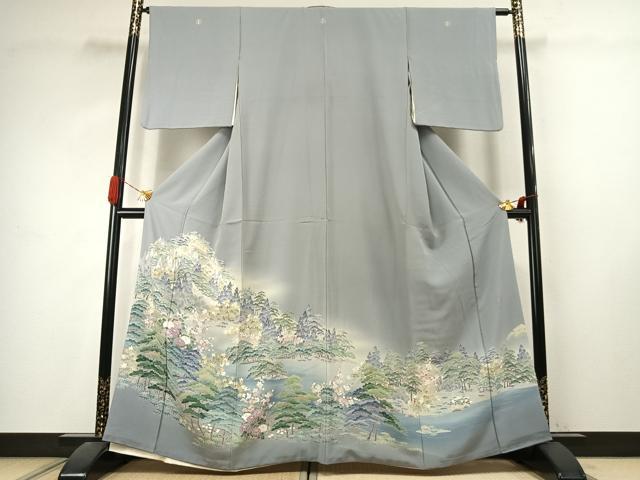 平和屋着物●豪華色留袖 友禅 作家物 松竹梅 暈し染め 正絹 逸品 AABJ4826fy