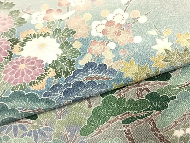 平和屋着物●豪華色留袖 友禅 作家物 松竹梅 暈し染め 正絹 逸品 AABJ4826fy