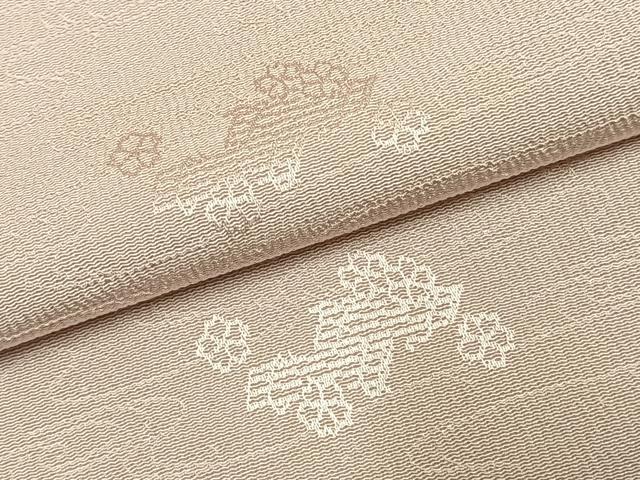 平和屋着物●上質な色無地 舞花地紋 灰桜色 正絹 逸品 AABJ4828fy