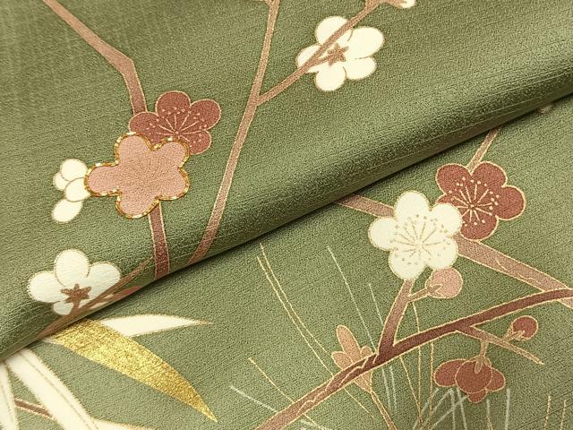 平和屋着物●訪問着 駒刺繍 枝梅文 暈し染め 金彩 正絹 逸品 未使用 AABJ4836fy