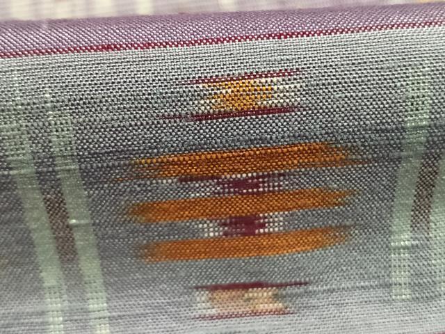 平和屋着物●上質な紬 横段文 正絹 逸品 AABJ4840fy