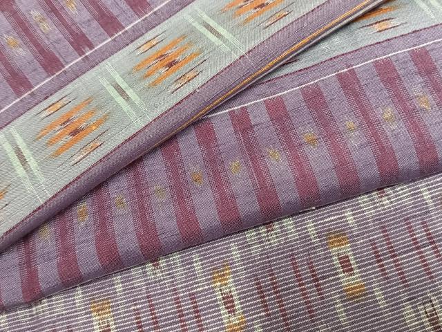平和屋着物●上質な紬 横段文 正絹 逸品 AABJ4840fy