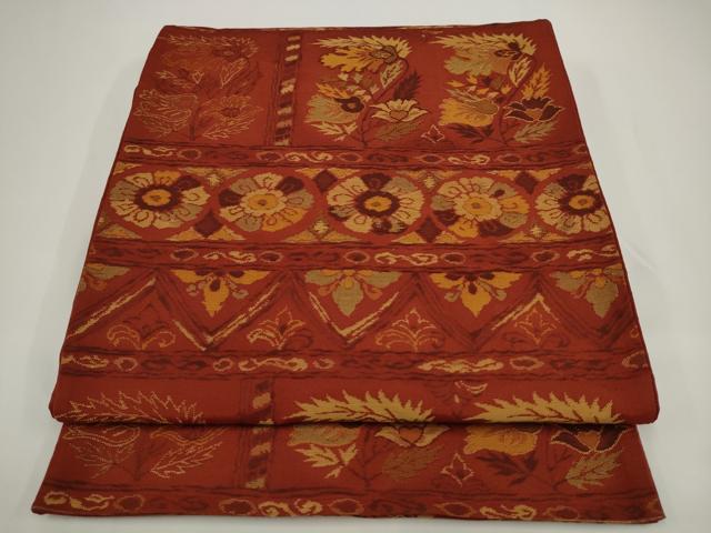 平和屋着物◎六通柄京袋帯 横段花文 正絹 逸品 AABJ4841pf