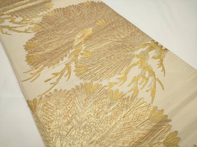 平和屋着物◎六通柄袋帯 松文 金糸 正絹 逸品 AABJ4844pf