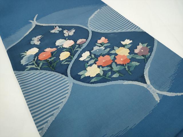 平和屋着物◎太鼓柄袋帯 花蝶文 正絹 逸品 AABJ4858pf