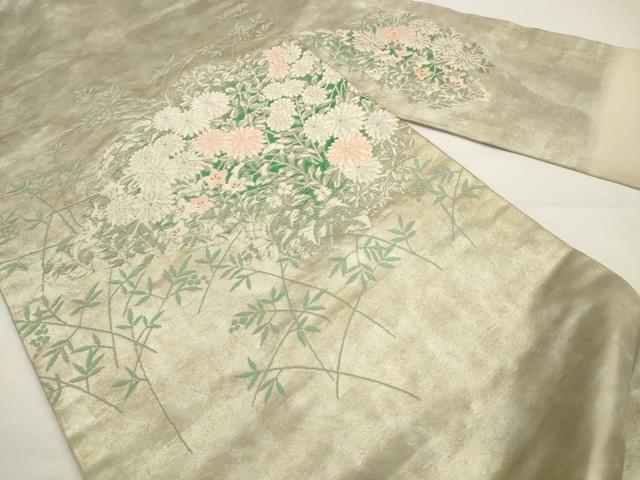 平和屋着物◎九寸名古屋帯 唐織 草花文 金銀糸 正絹 逸品 AABJ4889pf