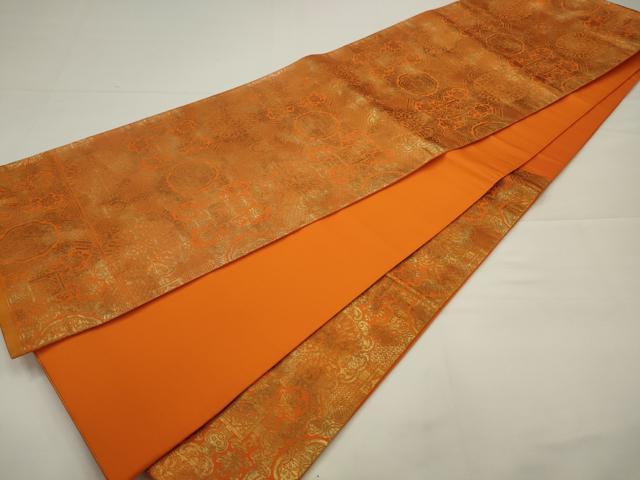 平和屋着物◎六通柄袋帯 蜀江花文 金糸 正絹 逸品 AABJ4904pf