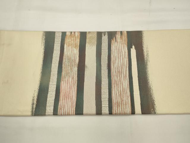 平和屋着物◎九寸名古屋帯 横段文 金銀糸 正絹 逸品 AABJ4916pf