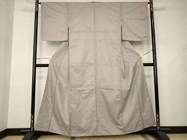 平和屋着物●お召 亀甲文 正絹 逸品 AABJ4922ck