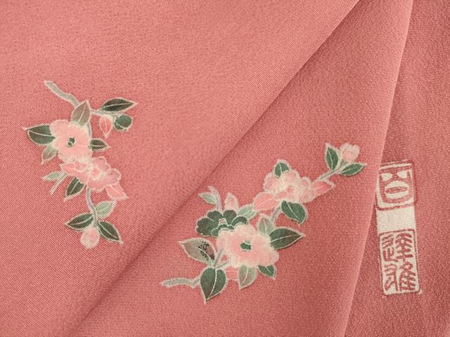 平和屋着物●京加賀友禅 百貫達雄 小紋 舞花文 正絹 逸品 AABJ4932ck