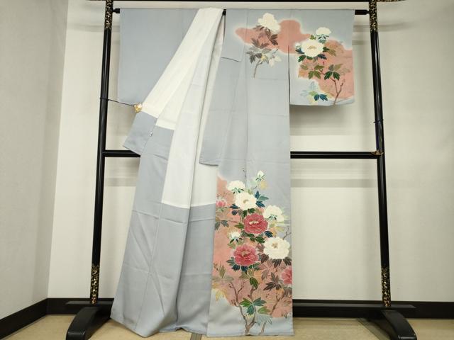 平和屋着物●訪問着 友禅 枝花文 小田急百貨店扱い 正絹 逸品 AABJ4936ck
