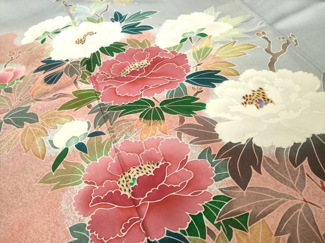 平和屋着物●訪問着 友禅 枝花文 小田急百貨店扱い 正絹 逸品 AABJ4936ck