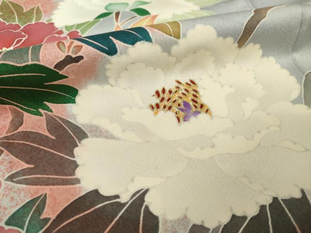 平和屋着物●訪問着 友禅 枝花文 小田急百貨店扱い 正絹 逸品 AABJ4936ck