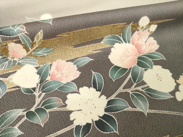 平和屋着物●訪問着 草花文 暈し染め 金彩 正絹 逸品 AABJ4956ck