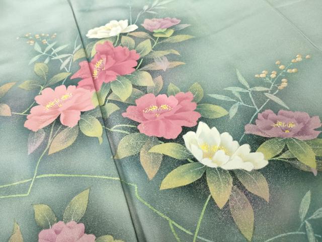 平和屋着物●訪問着 作家物 草花文 暈し染め 正絹 逸品 AABJ4960ck