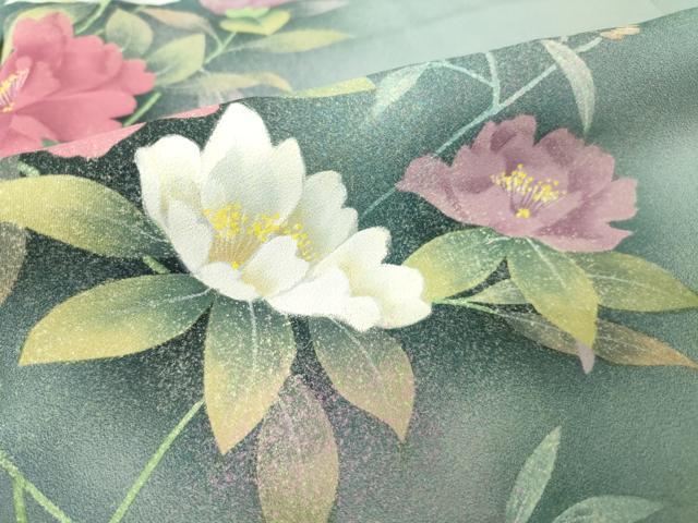 平和屋着物●訪問着 作家物 草花文 暈し染め 正絹 逸品 AABJ4960ck