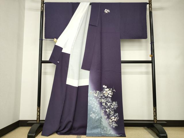平和屋着物●螺鈿作家 藤本隆士 訪問着 草花文 正絹 逸品 未使用 AABJ4964ck