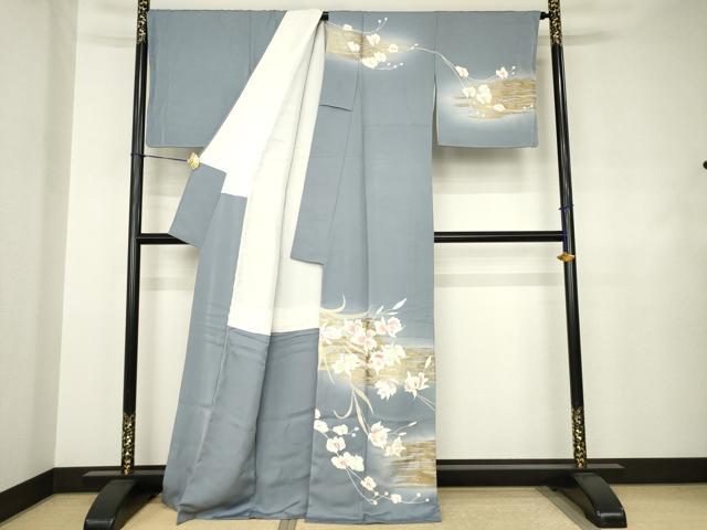 平和屋着物●訪問着 刺繍 枝花文 金彩 正絹 逸品 未使用 AABJ4970ck