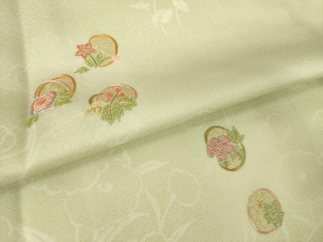平和屋着物●訪問着 駒刺繍 花丸文 正絹 逸品 未使用 AABJ4982ck