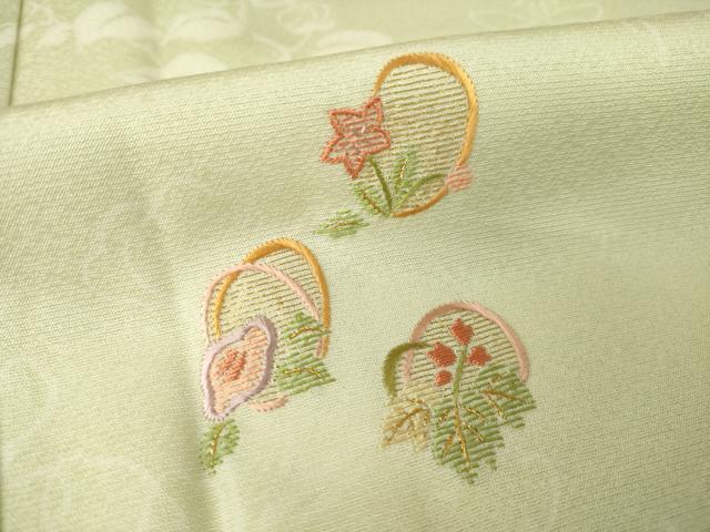 平和屋着物●訪問着 駒刺繍 花丸文 正絹 逸品 未使用 AABJ4982ck