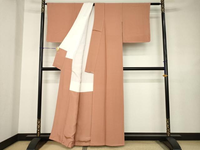 平和屋着物●上質な色無地 作家物 真朱色 正絹 逸品 未使用 AABJ4983ck