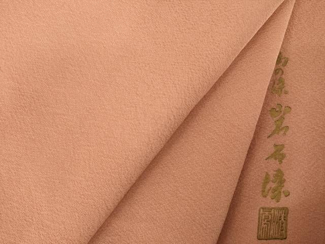 平和屋着物●上質な色無地 作家物 真朱色 正絹 逸品 未使用 AABJ4983ck