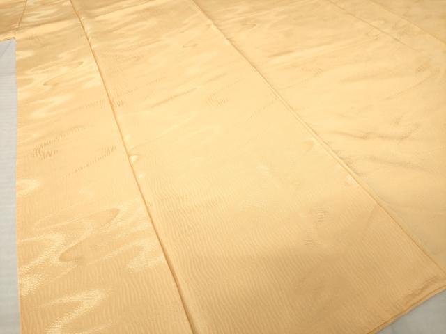 平和屋着物●上質な色無地 流水地紋 萱草色 正絹 逸品 AABJ4990ck