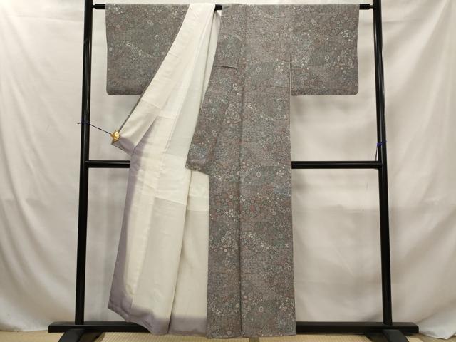 平和屋着物■上質な小紋 地紙花文 正絹 逸品 AABJ5001st