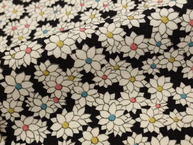 平和屋着物■上質な小紋 花づくし 黒地 正絹 逸品 AABJ5012st