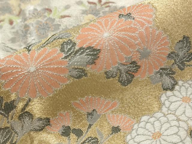 平和屋着物■訪問着 寿光織 作家物 草花文 暈し染め 金糸 正絹 逸品 AABJ5013st