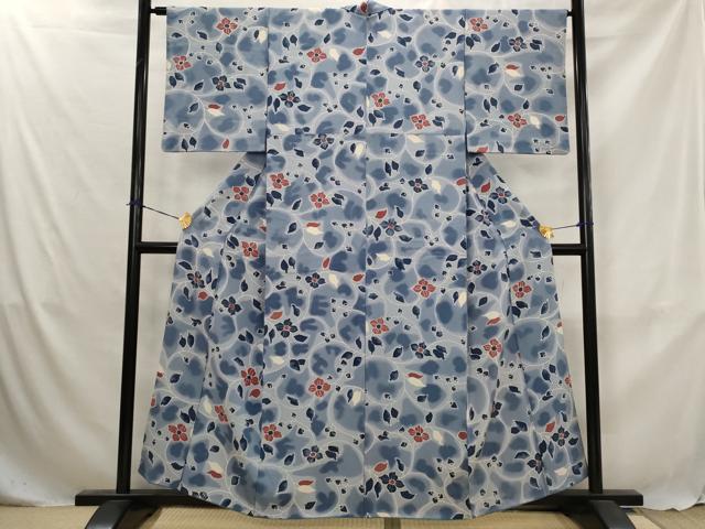 平和屋着物■上質な小紋 草花文 暈し染め 正絹 逸品 AABJ5016st