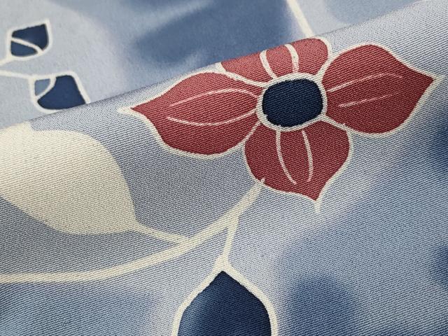 平和屋着物■上質な小紋 草花文 暈し染め 正絹 逸品 AABJ5016st