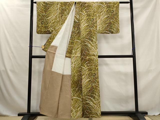 平和屋着物■上質な小紋 草葉づくし 正絹 逸品 AABJ5018st