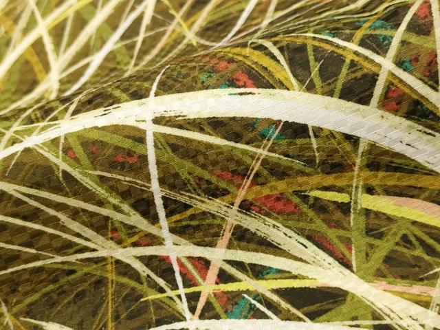 平和屋着物■上質な小紋 草葉づくし 正絹 逸品 AABJ5018st