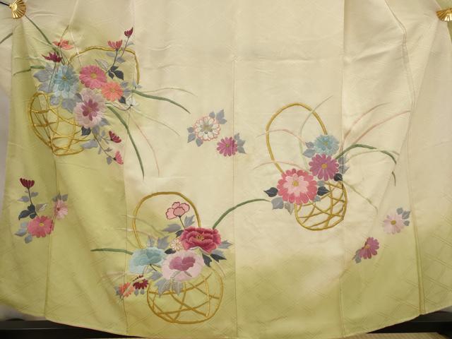 平和屋着物■豪華振袖 刺繍 花籠文 暈し染め 金銀糸 正絹 逸品 AABJ5023st