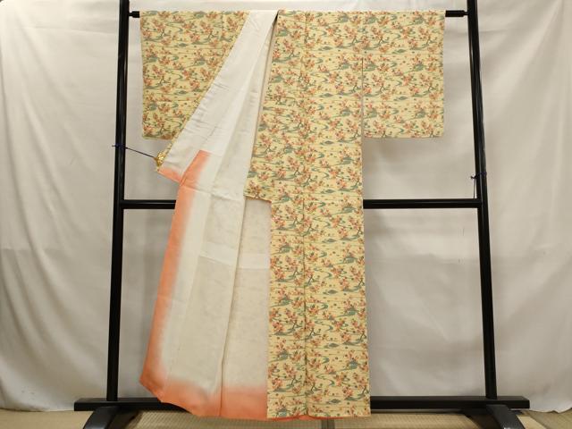 平和屋着物■上質な小紋 流水花文 正絹 逸品 AABJ5030st