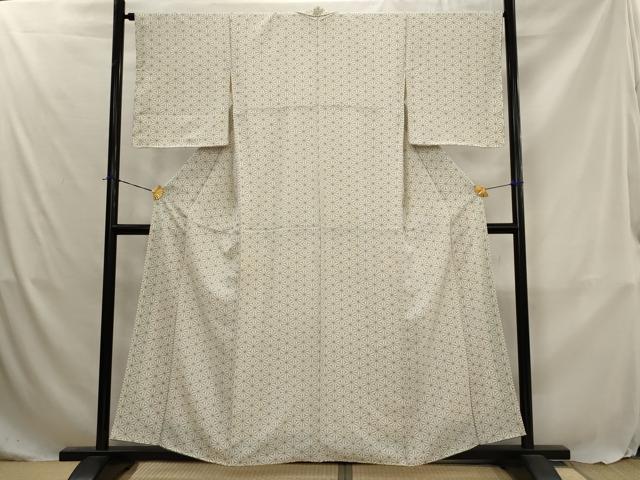 平和屋着物■上質な小紋 麻の葉文様 正絹 逸品 AABJ5039st