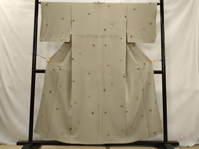 平和屋着物■上質な小紋 絵馬 鬼しぼ縮緬 正絹 逸品 AABJ5043st
